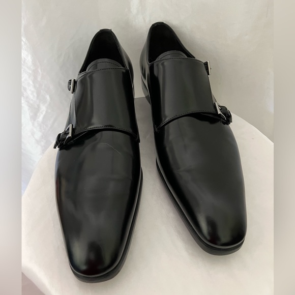 Prada Man’s Brushed Spazzolato Leather Double Monk Strap Shoes Size 9 1/2 - Picture 3 of 12